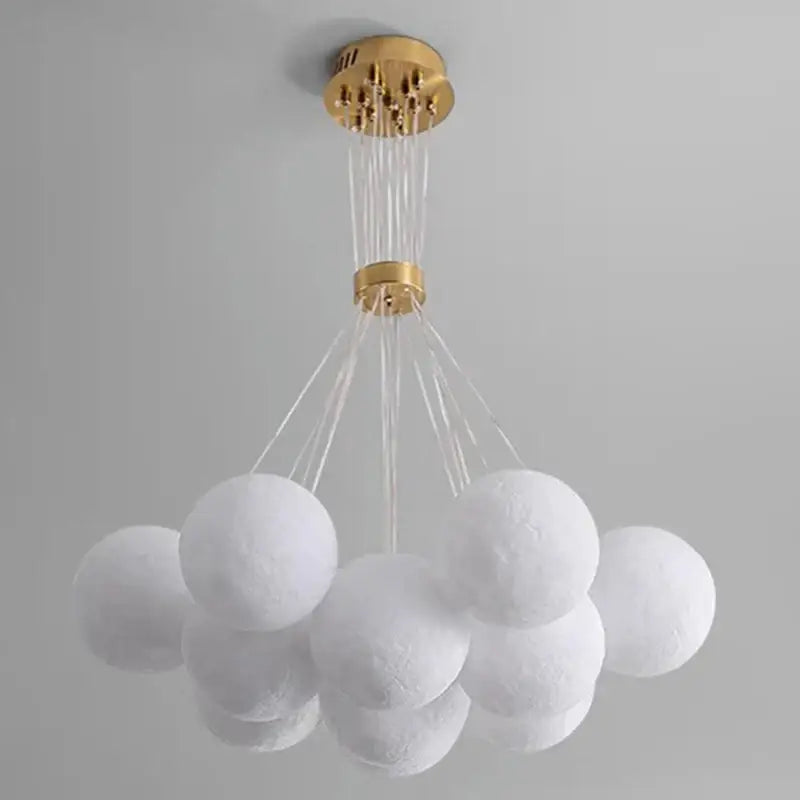 Contemporary led pendant lights gold moon chandelier dining room