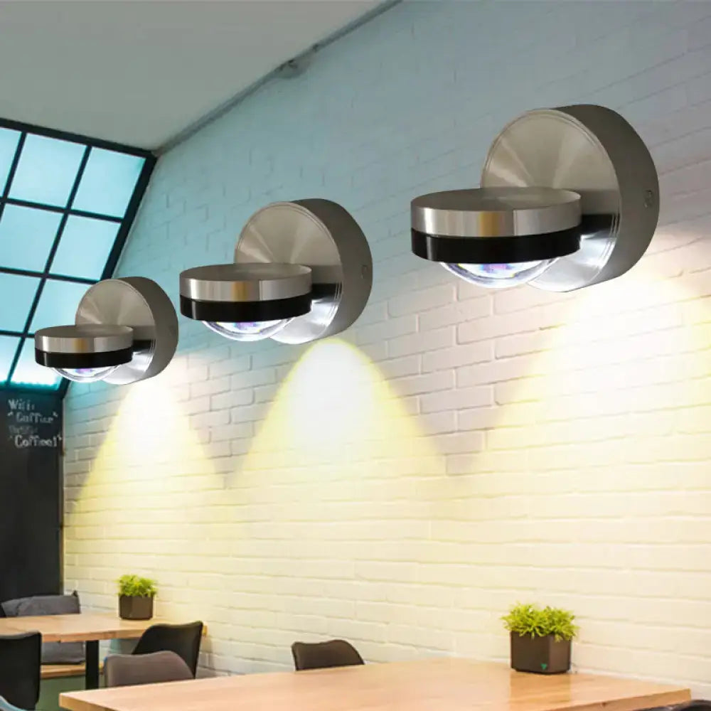 Contemporary silver & black led wall lamp dining room 110v-240v
