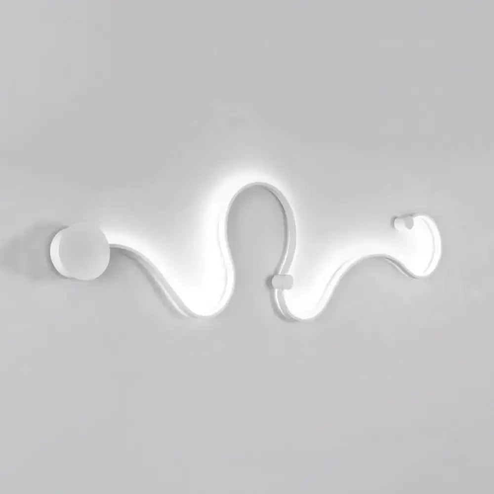 Contemporary twist black & white wall sconce – bedroom warm white light