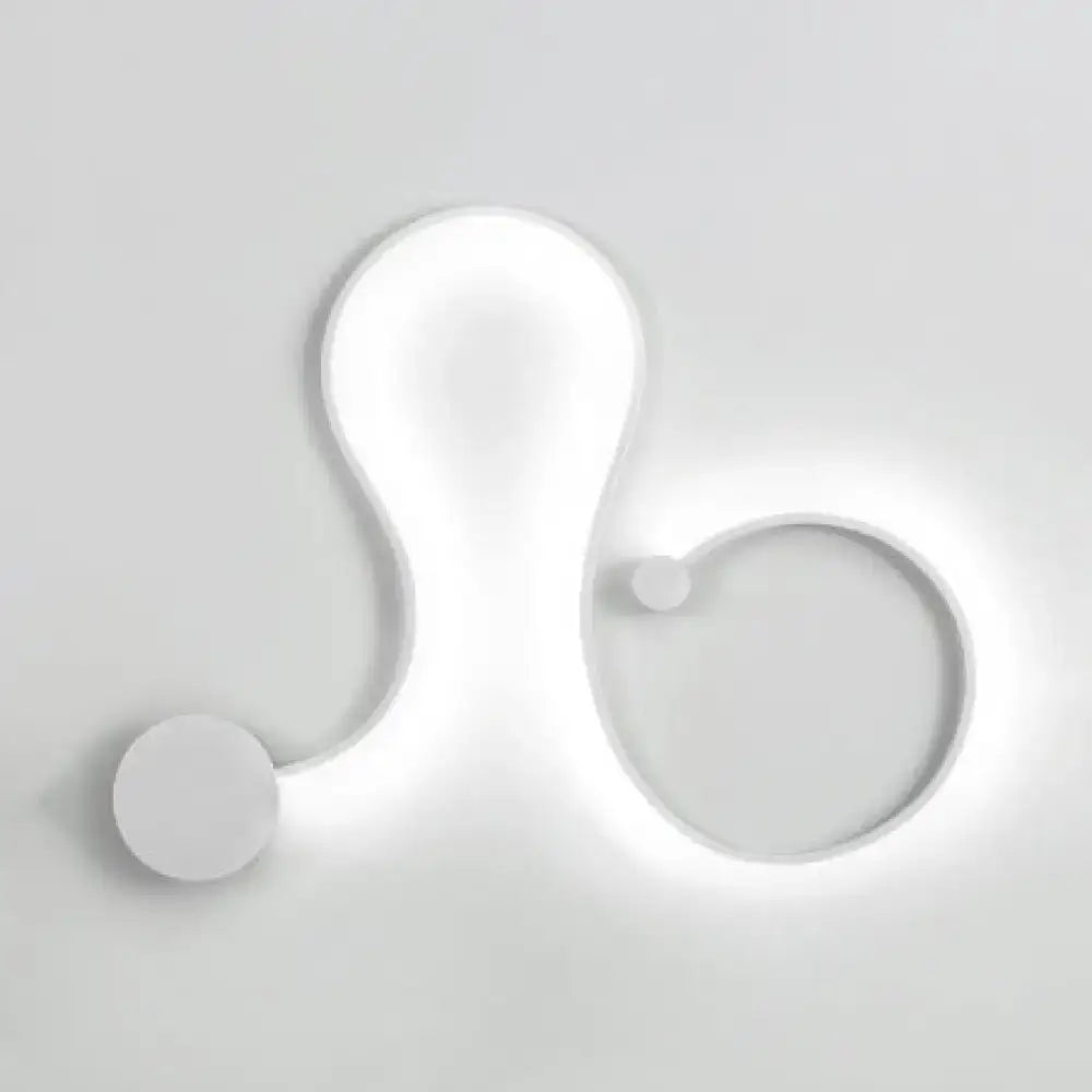 Contemporary twist black & white wall sconce – bedroom warm white light