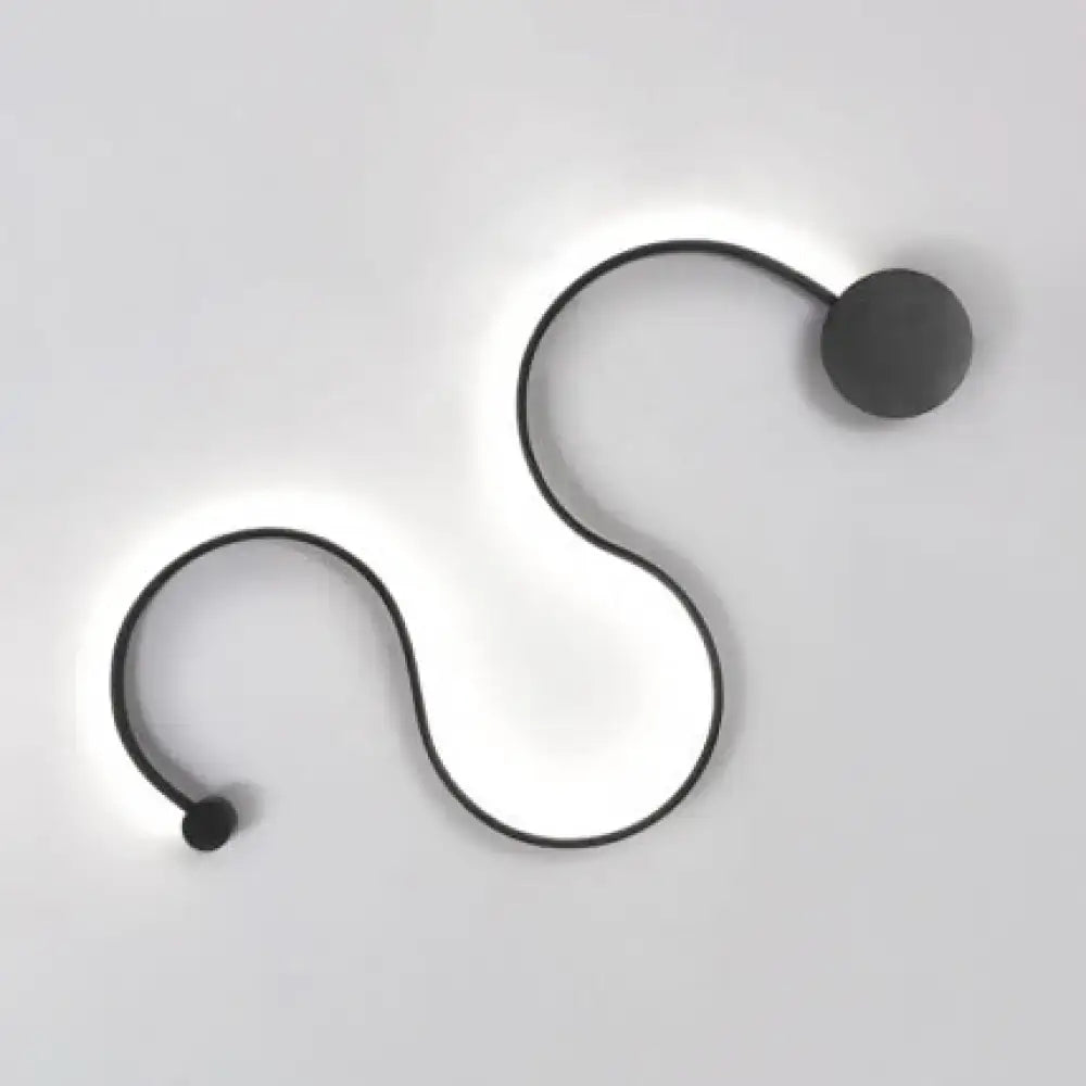 Contemporary twist black & white wall sconce – bedroom warm white light
