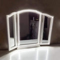 Contemporary white led three panel vanity mirror bedroom 110v-120v