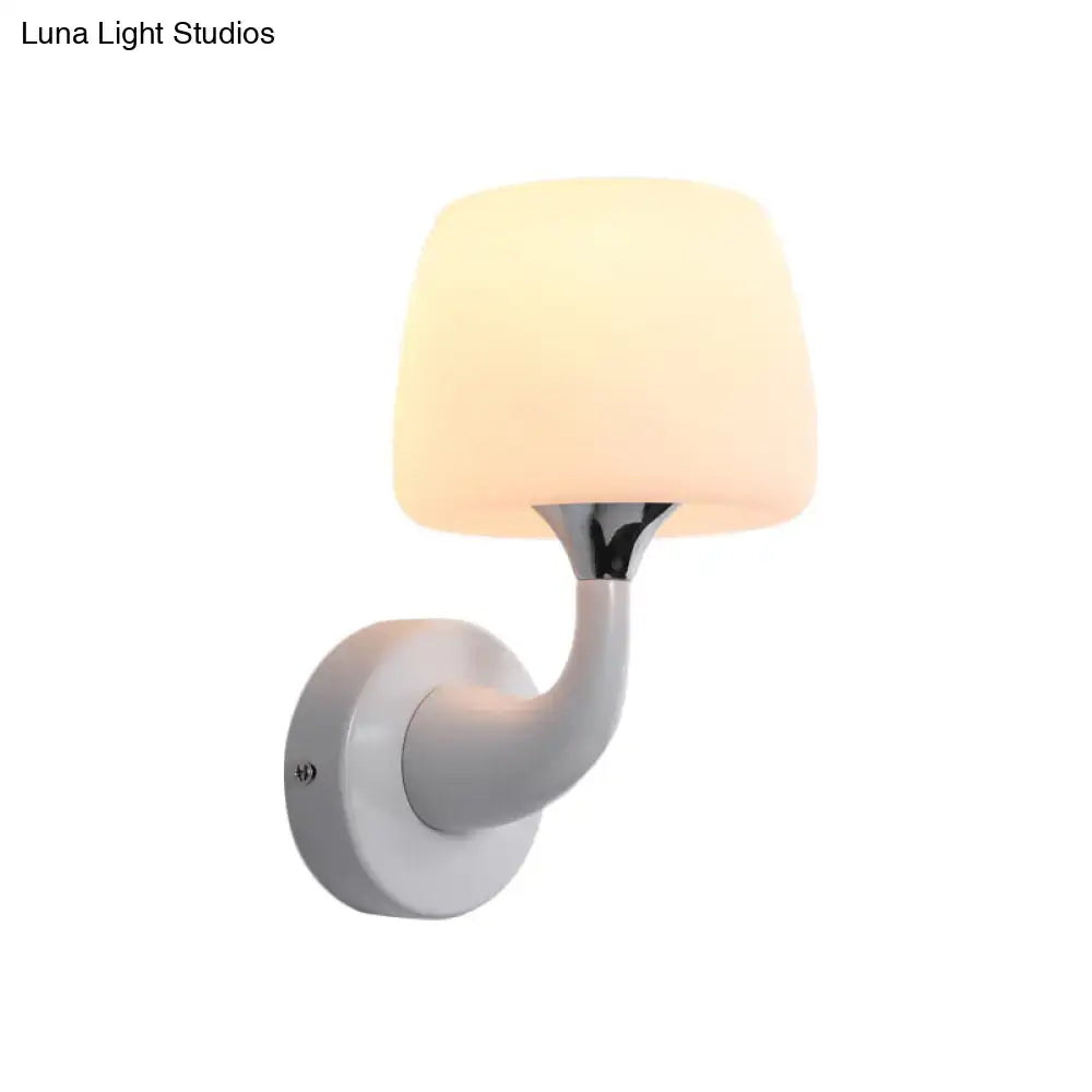 Contemporary white opal glass wall light bedroom sconce light fixture