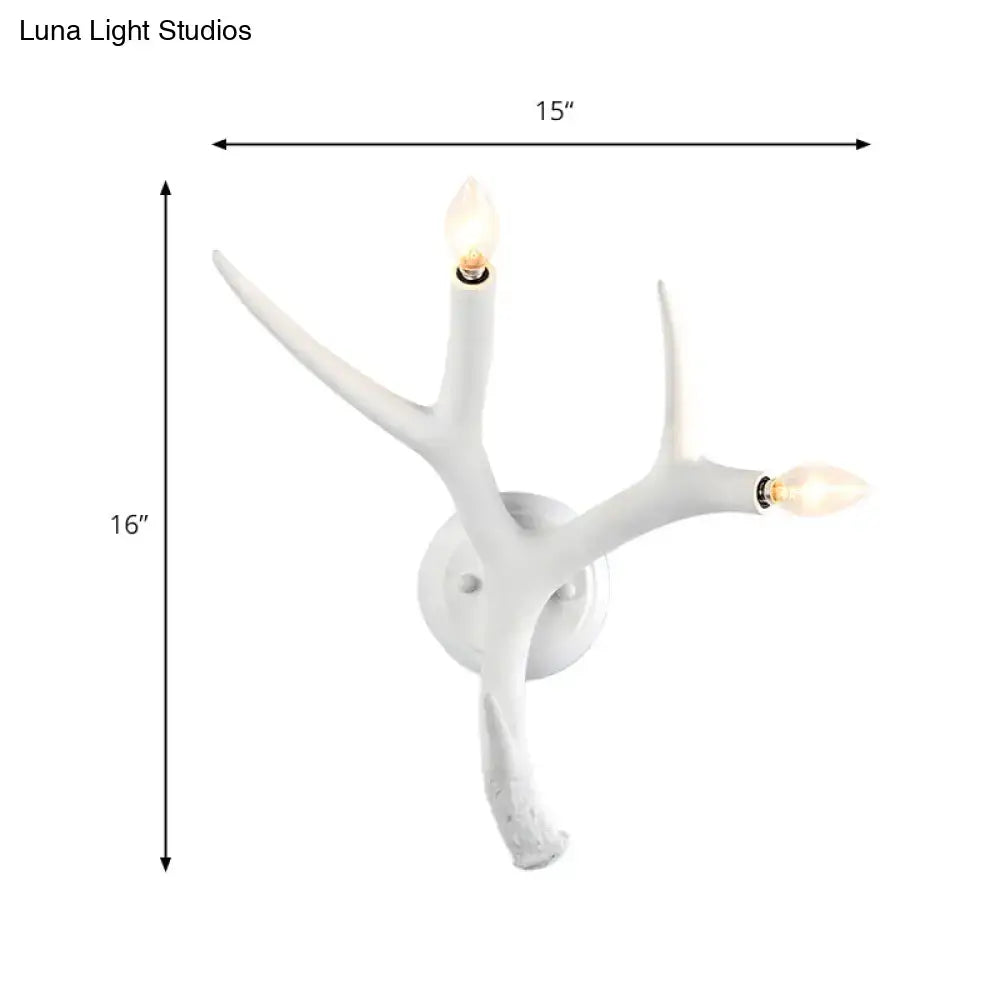 Contemporary white resin antler wall sconce for restaurant dining room