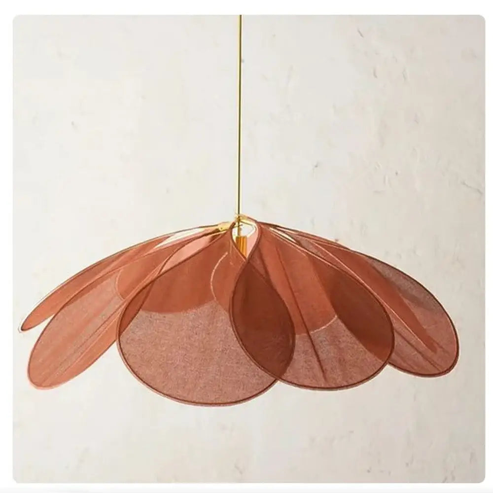 Copper petal fabric pendant light dining room decorbites colorful petal