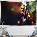 Cosmic indian head psychedelic tapestry wall hanging living room decor