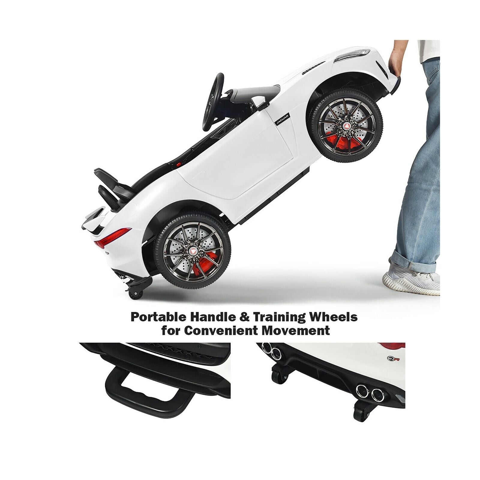 Costway 12V Jaguar F-Type SVR Licensed Kids Ride On Car with Motorized Function
