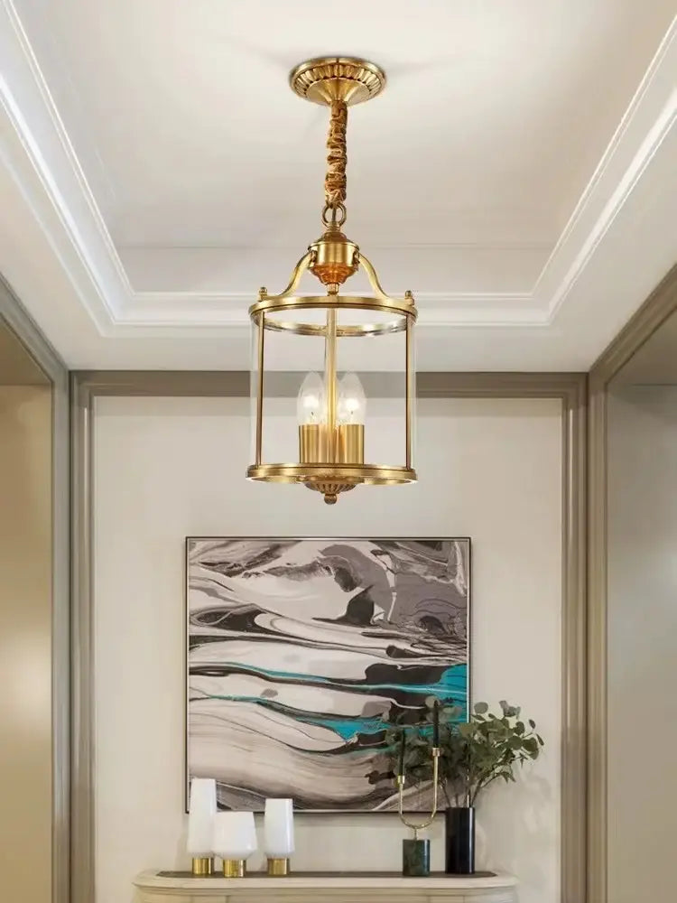 Country bronze glass chandelier lantern – dining room pendant lights