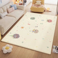 Cozy carpet white & blue daisy embroidered bedroom rug