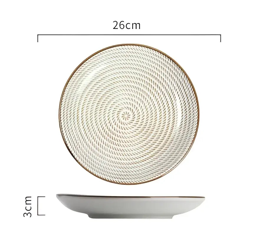 Crackle glaze blue ceramic dinner plate set dining room tableware
