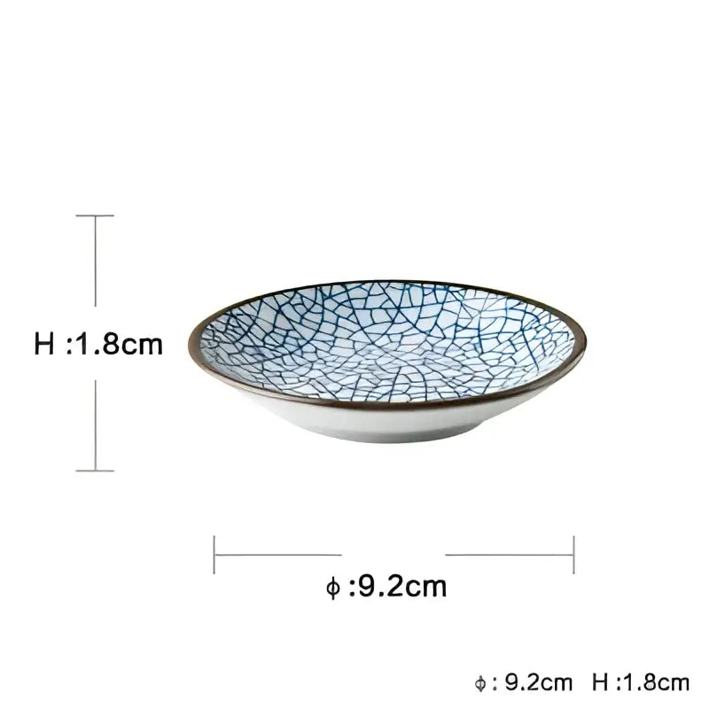 Crackle glaze blue ceramic dinner plate set dining room tableware