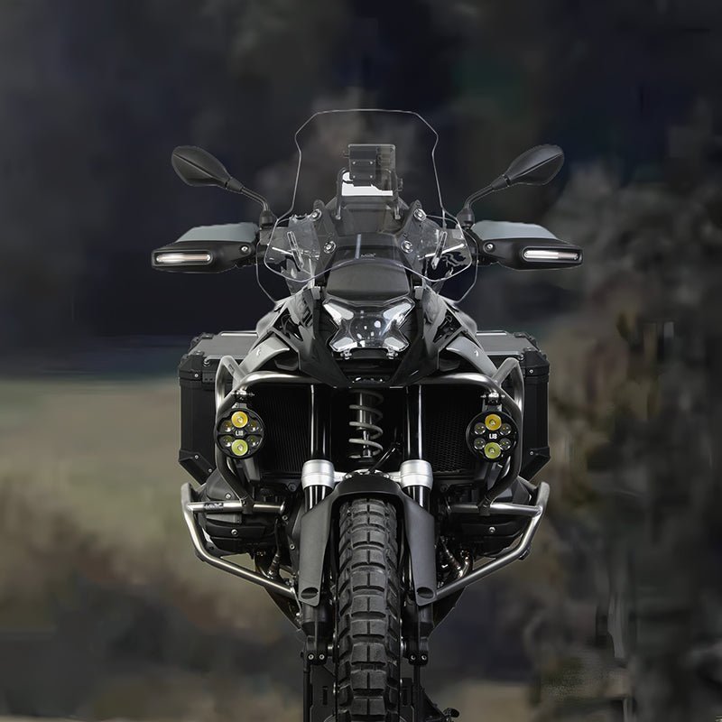 LOBOO Crash Bar for BMW R1300GS – 304 Stainless Steel Upper Protection Bar with Auxiliary Light Mount, Silver or Black Finish