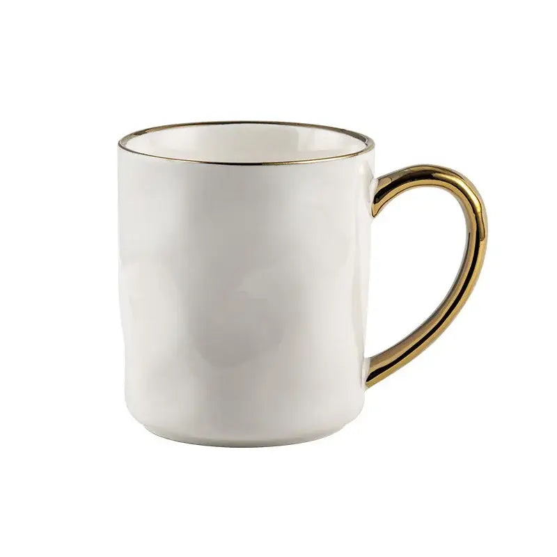 Cream and navy gold rim mug set kitchen ceramic coffee cups