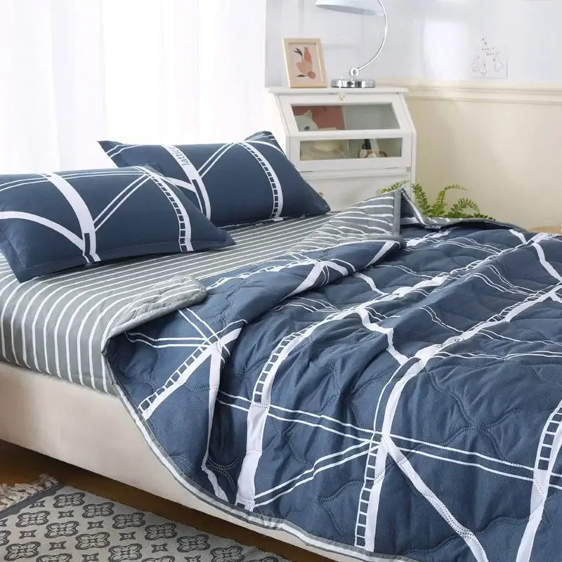 Cream bear quilt and pillowcase set bedroom bedding set