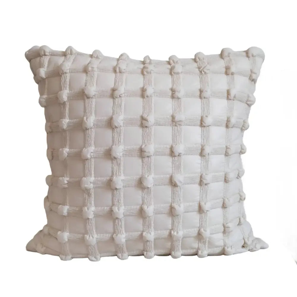 Cream bubble plaid cushion cover living room textured pillow case