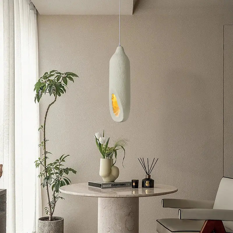 Cream ceramic pendant light decorbites cement handmade living room