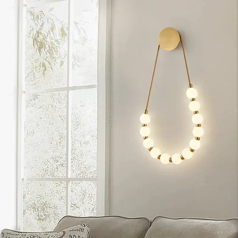 Cream italian style gold globe wall lamp bedroom sconce