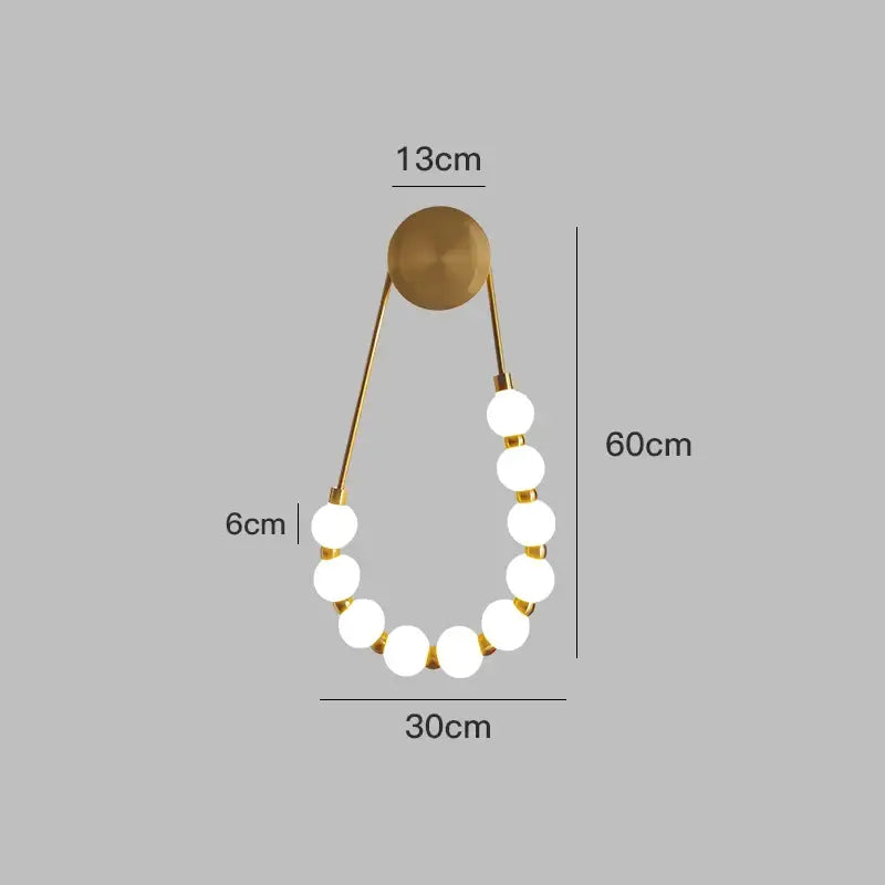 Cream italian style gold globe wall lamp bedroom sconce