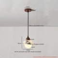Cream marble led pendant light for bedroom with wood top