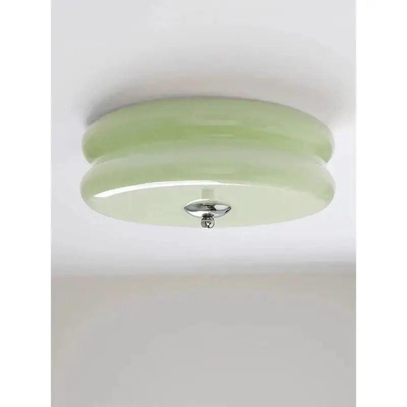 Cream medieval glass ceiling lamp for living room