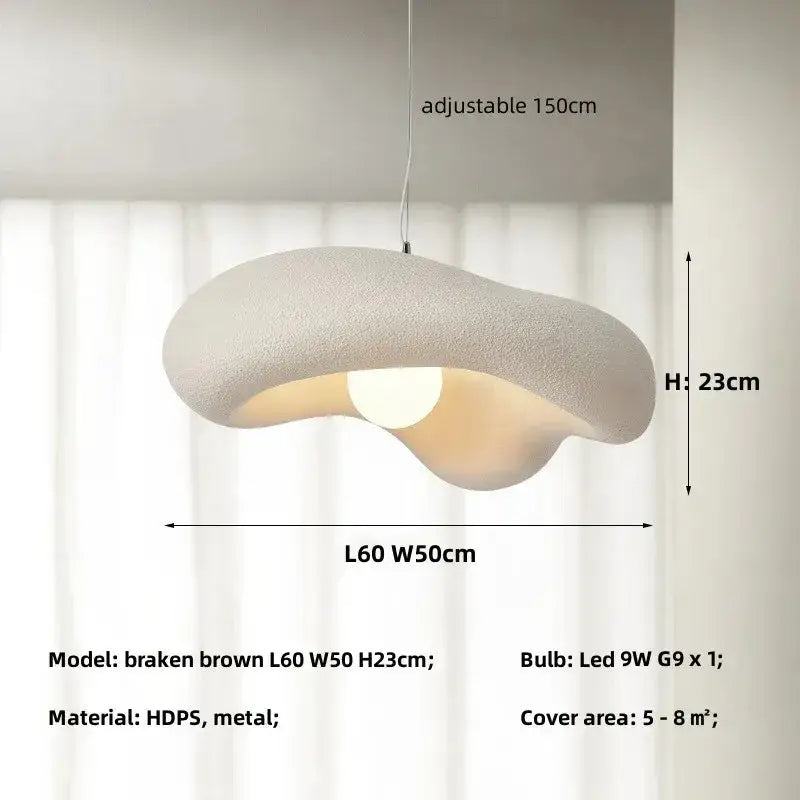 Creamy style pendant light off white cloud lamp for dining room