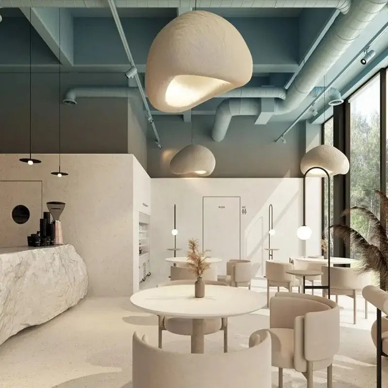 Creamy style wabi sabi pendant light for stairs and living room