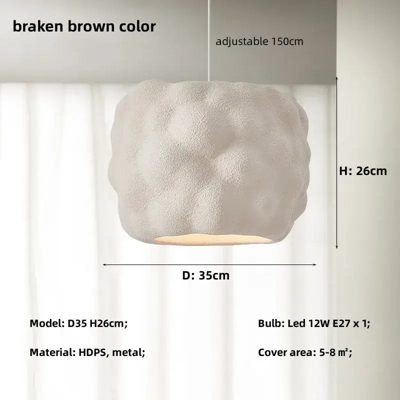 Creamy style white cloud pendant lights bedroom textures ceiling lamp