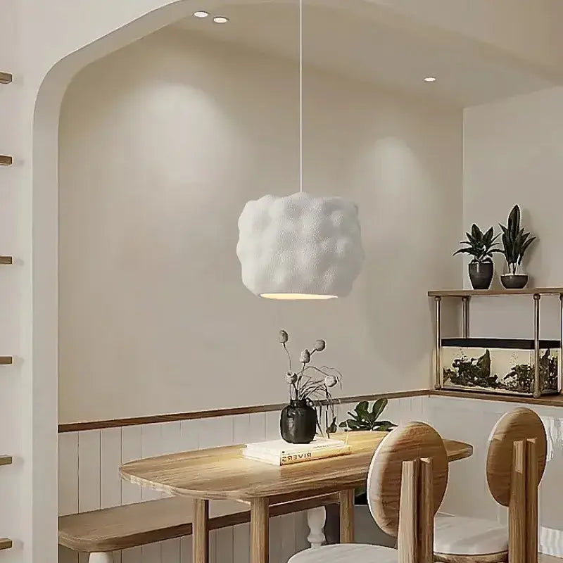Creamy style white cloud pendant lights bedroom textures ceiling lamp