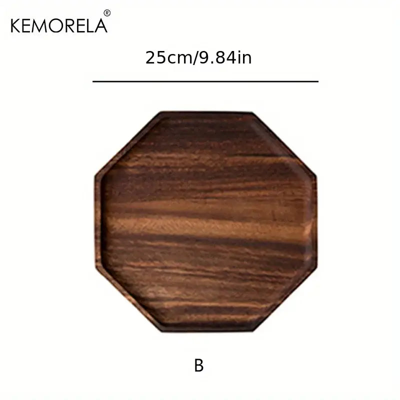 Creative acacia wood plate natural & walnut dining room trays