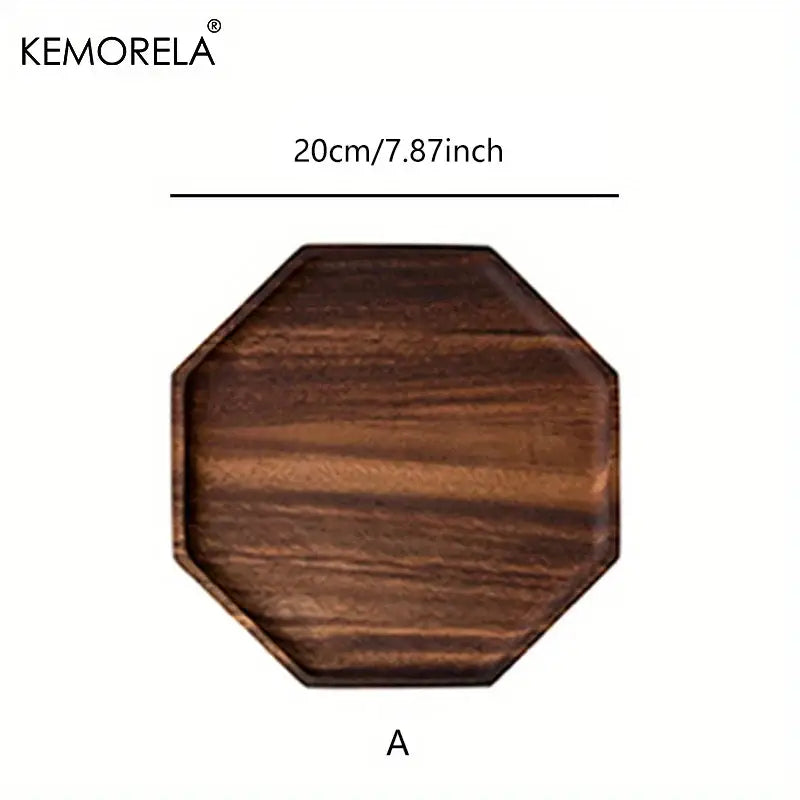 Creative acacia wood plate natural & walnut dining room trays