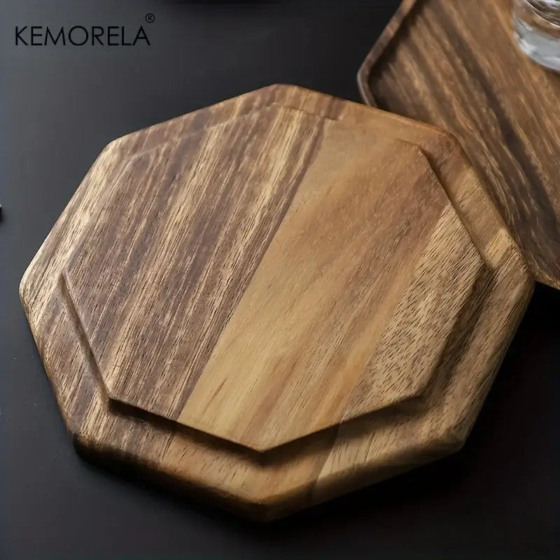 Creative acacia wood plate natural & walnut dining room trays