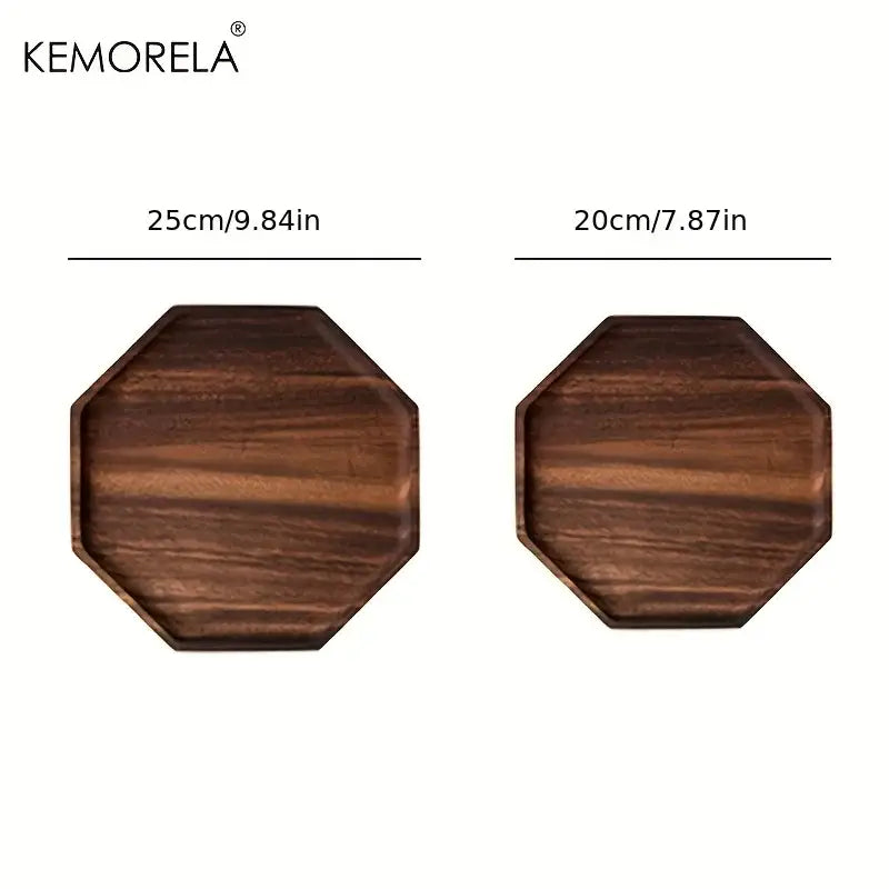 Creative acacia wood plate natural & walnut dining room trays