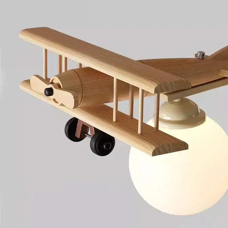 Creative airplane led wooden plane chandelier for boys bedroom