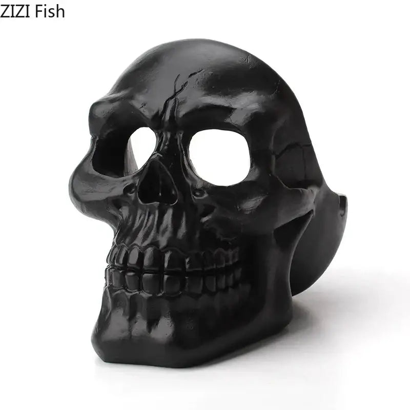 Creative black & off-white skull ashtray living room smoking gift