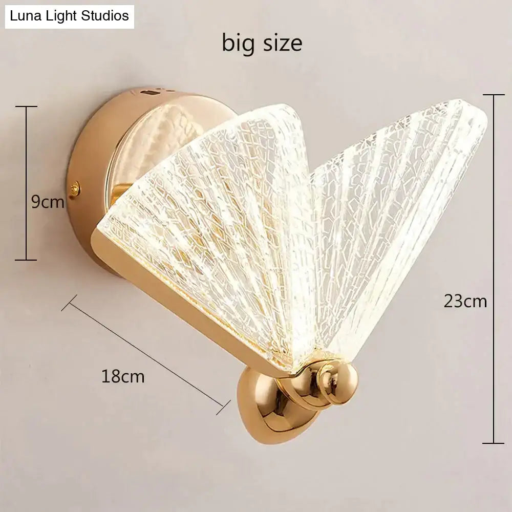 Creative colorful butterfly led wall lamp bedroom woven glass sconce