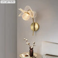 Creative floral decorative gold led wall lamp for bedroom crystal sconce