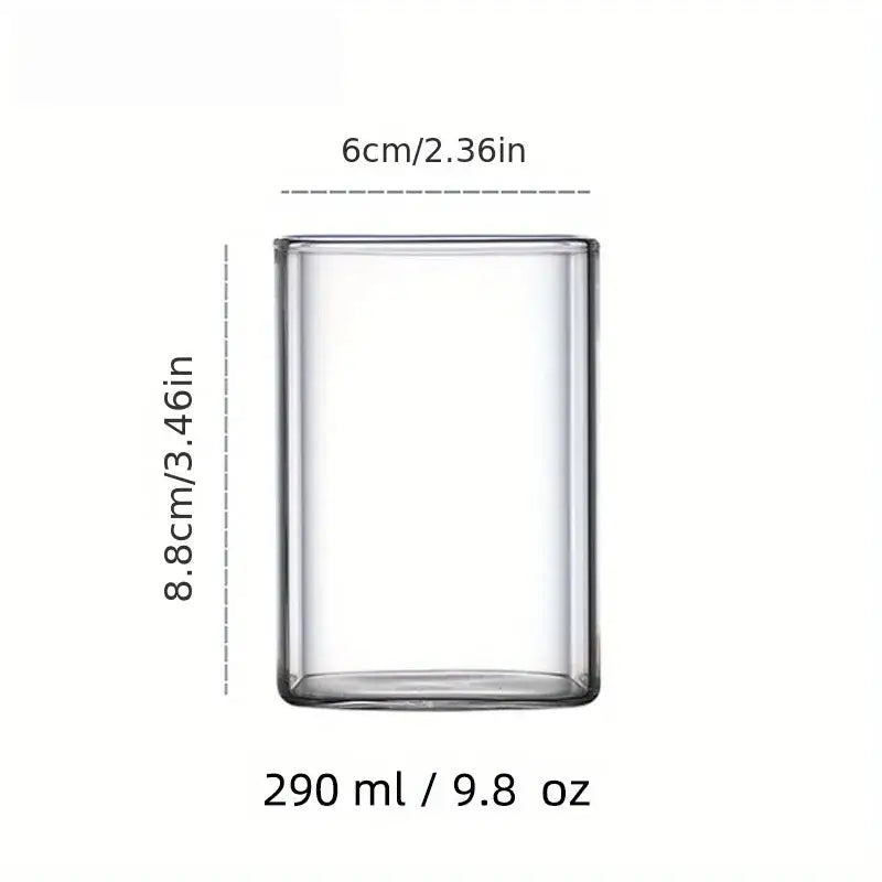 Creative square glass gold rim cold drink cup kitchen glassware
