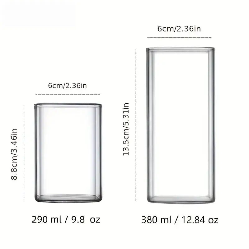 Creative square glass gold rim cold drink cup kitchen glassware