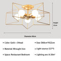 Creative star led ceiling chandelier brushed gold living room light
