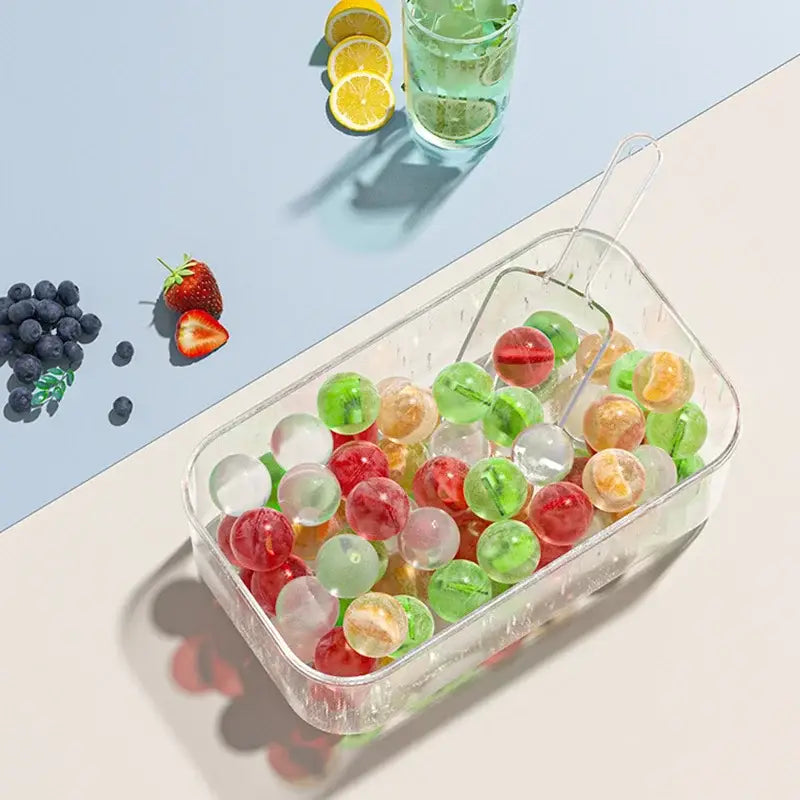 Creative yellow & clear silicone ice mould tray kitchen drink cooler