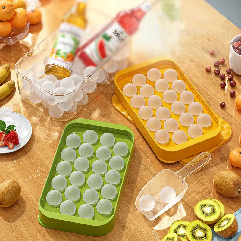 Creative yellow & clear silicone ice mould tray kitchen drink cooler