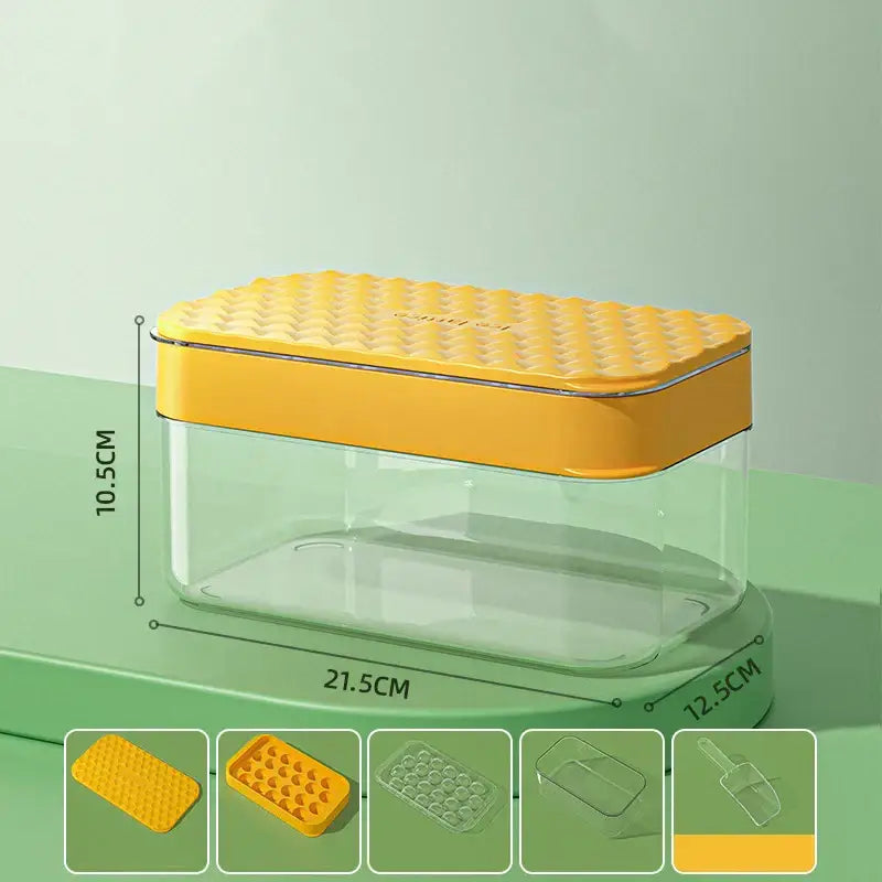 Creative yellow & clear silicone ice mould tray kitchen drink cooler