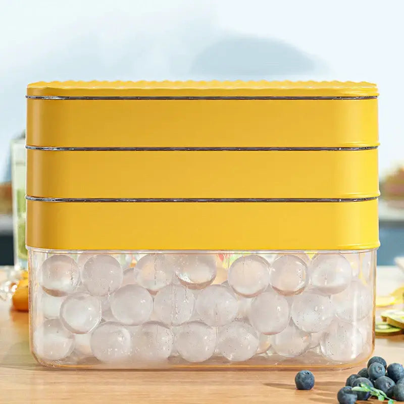 Creative yellow & clear silicone ice mould tray kitchen drink cooler