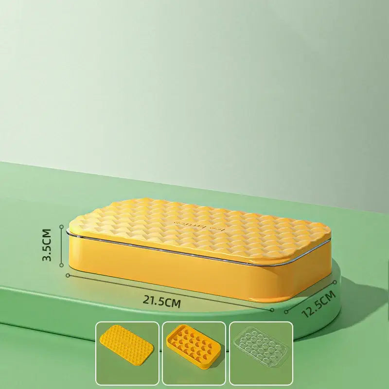 Creative yellow & clear silicone ice mould tray kitchen drink cooler