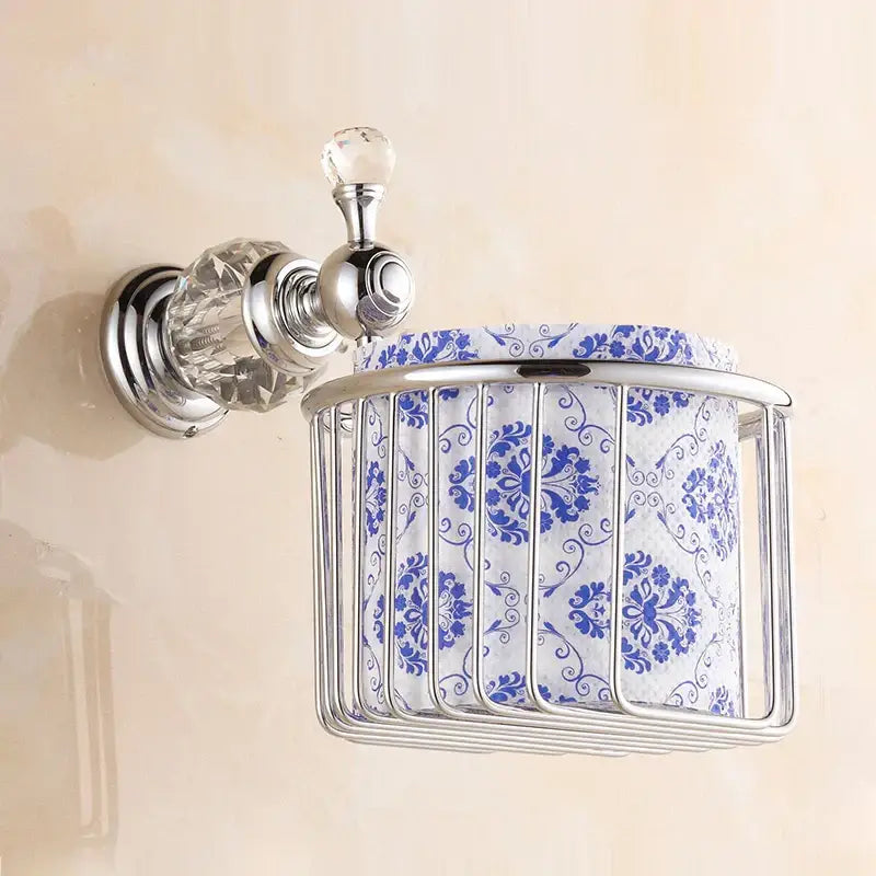Crystal brass gold toilet paper holder bathroom accessory