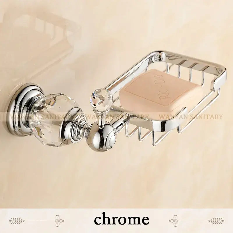 Crystal brass gold toilet paper holder bathroom accessory