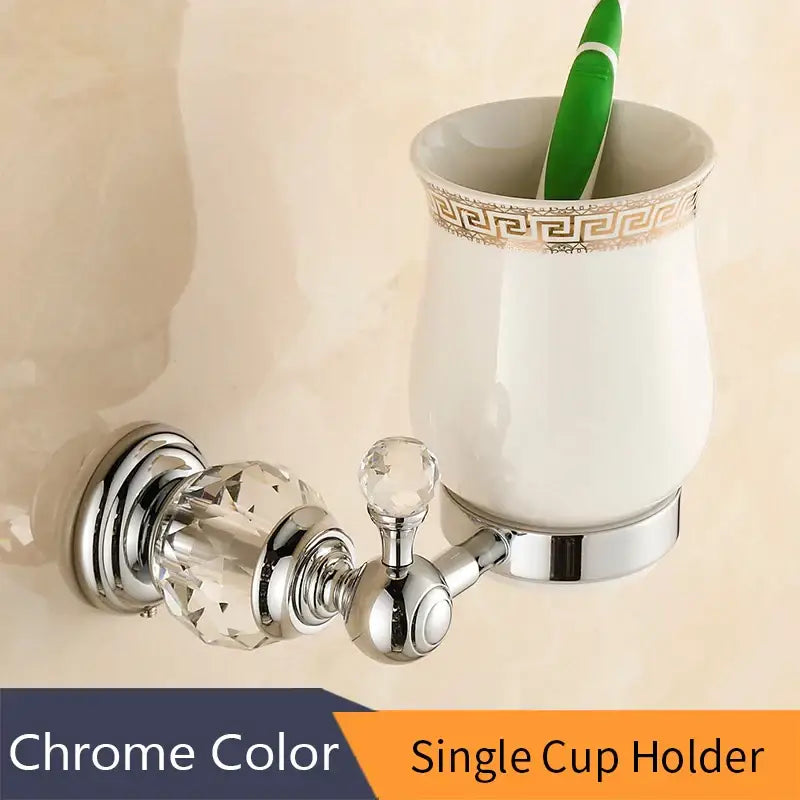 Crystal brass gold toilet paper holder bathroom accessory
