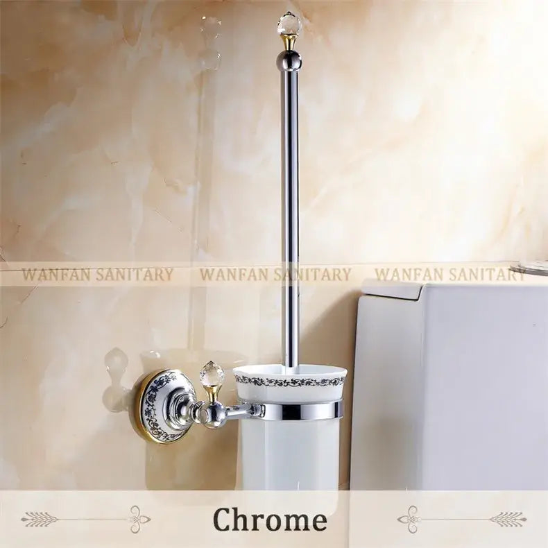 Crystal brass gold toilet paper holder bathroom accessory