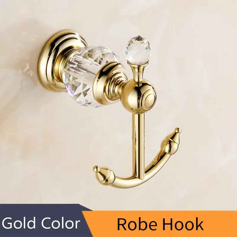 Crystal brass gold toilet paper holder bathroom accessory