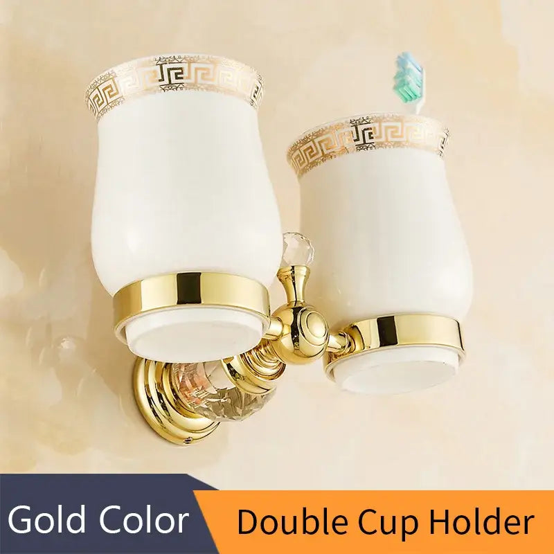 Crystal brass gold toilet paper holder bathroom accessory